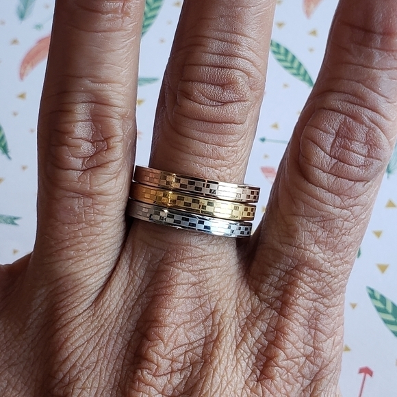 THREE tone stainless steel ring - Picture 1 of 8